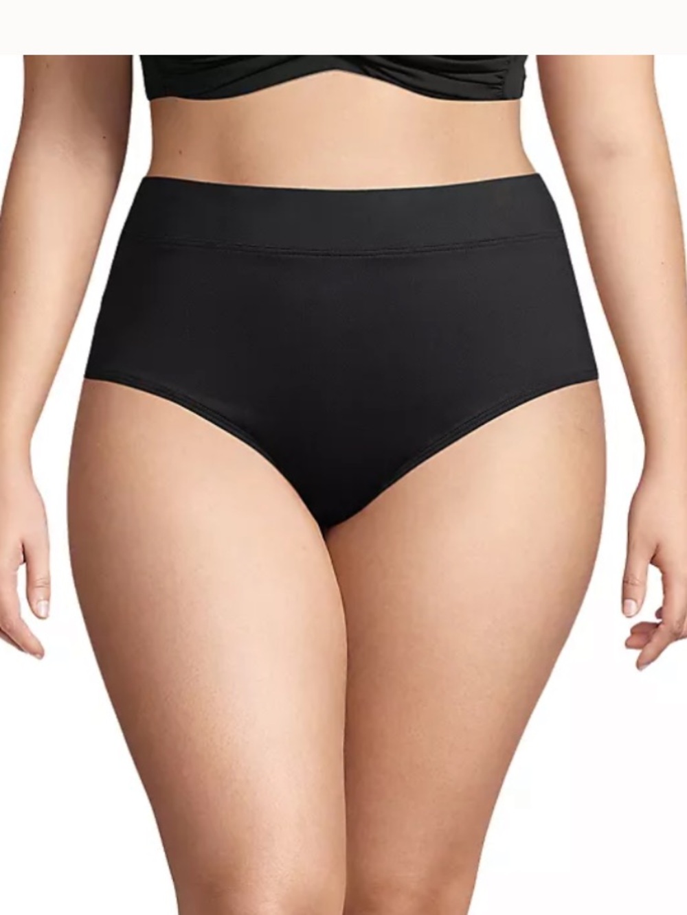 Lands End Black High Waist Bikini Bathing Suit Bottom, size 18